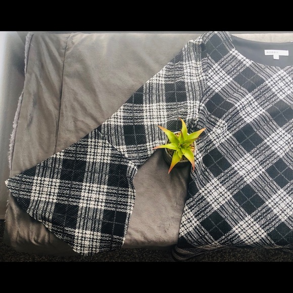 ROBBIE BEE - L BLACK & WHITE CHECKERED DRESS - Picture 2 of 7